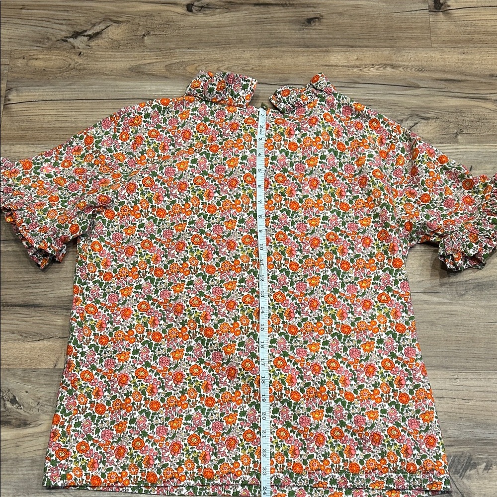 Elizabeth Wilson Floral Ruffle Women’s Blouse - Picture 8 of 9